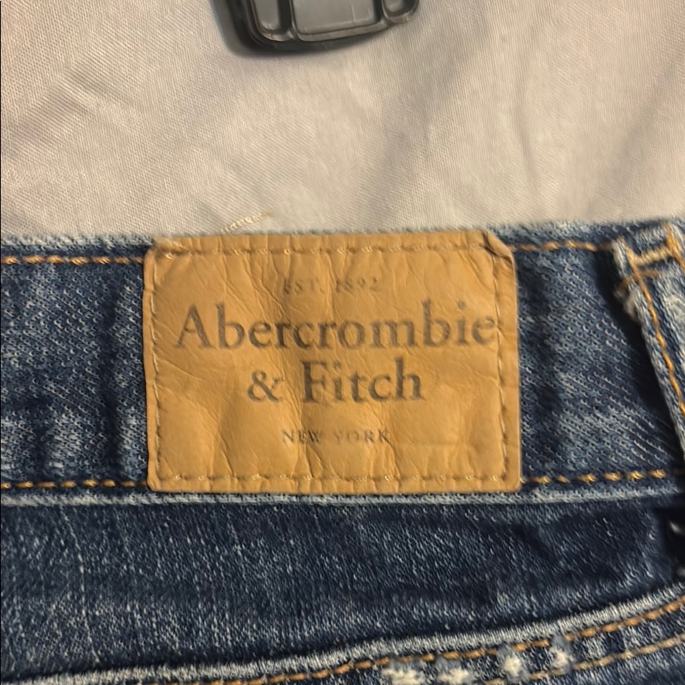 Abercrombie & Fitch Blue Flare Wide Leg Jeans - Picture 6 of 7
